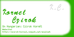 kornel czirok business card