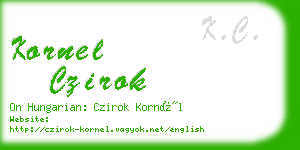 kornel czirok business card